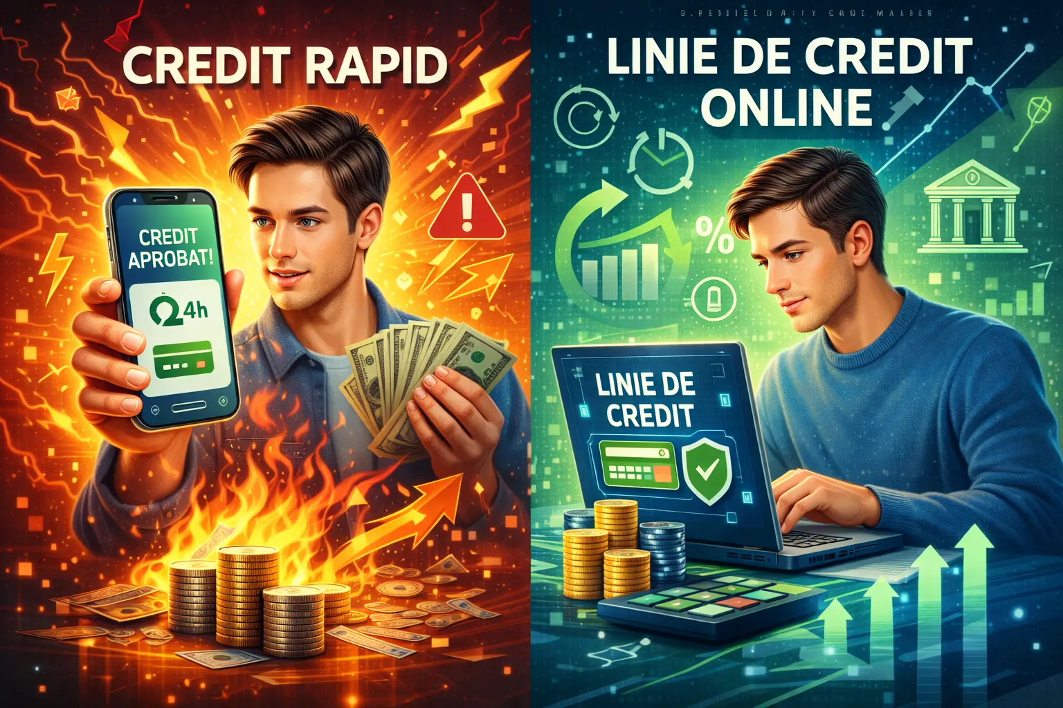 Diferenta dintre un credit rapid si o linie de credit online